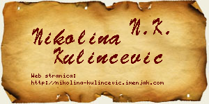 Nikolina Kulinčević vizit kartica